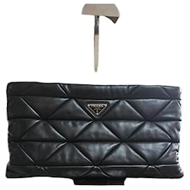 Prada Napa Patchwork Clutch Black