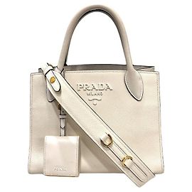 Prada Borsa Tote Saffiano Monocromatica Bianca Bianco