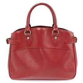 Louis Vuitton Red Epi Leather Passy PM Tote Bag Red