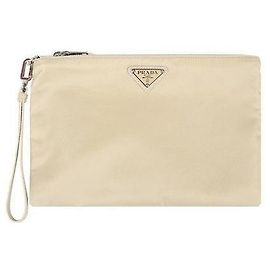 Prada Nylon Desert Clutch Weiß