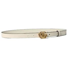 Gucci Cinto de couro com fivela GG Marmont Branco