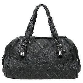 Chanel Sac à épaule bowling vert foncé Vert