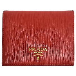Prada Vitello Move Red Wallet Red