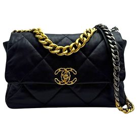 Chanel Bolsa de aba grande preta Preto