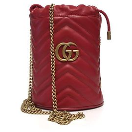 Gucci Mini borsa a secchiello Marmont GG rossa Rosso