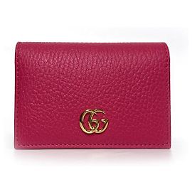 Gucci GG Logo Card Case Marmont Pink Red Pink