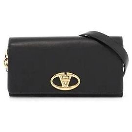 Valentino Logo Bold Edition Shoulder Strap Wallet Black