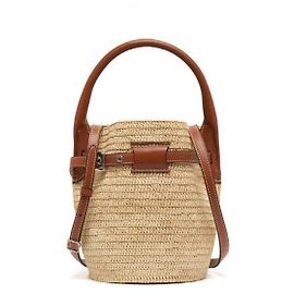 Céline Sac à épaule Rafia Nano Marron Marron