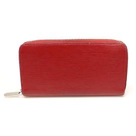 Louis Vuitton Cartera Larga Zippy de Cuero D'épi Plateada Plata