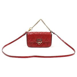 Givenchy Mini bolsa transversal de couro de cabra vermelha acolchoada Vermelho