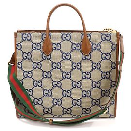Gucci Jumbo GG Canvas braune Leder-Tasche Braun