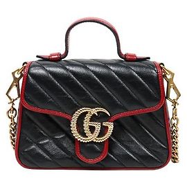Gucci Mini Black Leather Marmont Top Handle Shoulder Bag Multiple colors
