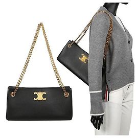 Céline Sac Triope en chaîne de journal Noir