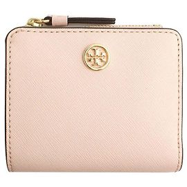 Tory Burch Pink Saffiano Gold-Plated Wallet Pink