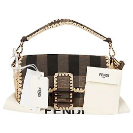 Fendi Baguette Medium Tote Shoulder Bag Brown