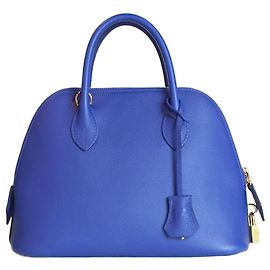 Hermès Bolide Blue Sapphire Evercolor Stamp Blue