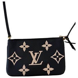 Louis Vuitton Pochette Doppia Zip a Tracolla Nera Nero