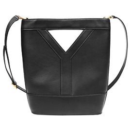 Saint Laurent Bolsa de ombro preta em forma de balde Preto