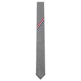 Thom Browne Corbata de seda de doble cara gris Castaño