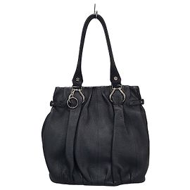 Céline Bolsa de ombro de couro preto Preto