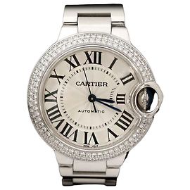 Cartier Ballon Bleu Reloj con Bisel de Diamante en Oro Blanco Dorado