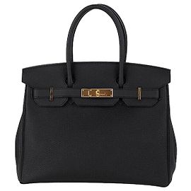 Hermès Borsa Birkin Togo Nera con Finiture Dorate Nero