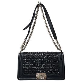 Chanel Tweed Boy Bag Medium Series Black