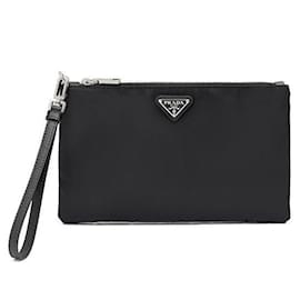 Prada Bolso de mano con logo triangular Negro