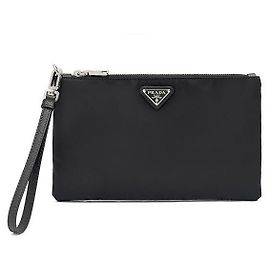 Prada Bolsa de mão com logo triangular Preto