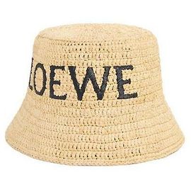 Loewe Bucket Hat in Raffia Brown