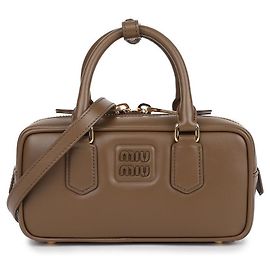 Miu Miu Tundra Leather Tote Bag Brown