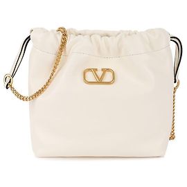 Valentino Borsa a secchiello bianca con logo Bianco