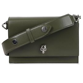 Alexander Mcqueen Borsa Biker Piccolo Teschio Marrone