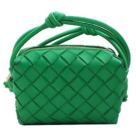 Borsa a tracolla mini Intrecciato Candy di Bottega Veneta Verde
