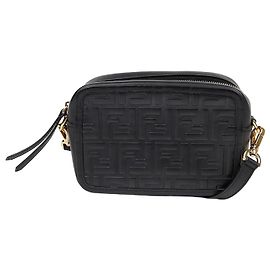 Fendi FF Logo Camera Shoulder Crossbody Bag Black