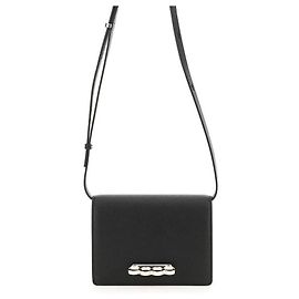 Alexander Mcqueen Bolsa transversal de couro Ring DYTUY Preto
