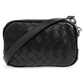 Bottega Veneta Mini sac à caméra Intrecciato Noir