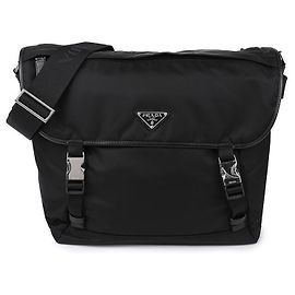 Prada Saffiano Leather Shoulder Bag Black
