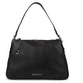 Gucci Grande Borsa a Spalla Nera con Emblema GG Nero