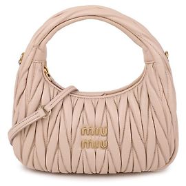 Miu Miu Bolsa hobo em couro Napa Rosa