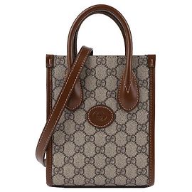 Gucci Sac mini tote entrelacé : Marron