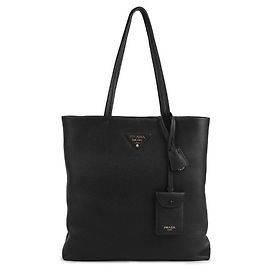 Prada Große Leder Tote Tasche Schwarz