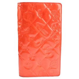 Chanel Mademoiselle Luminous Orange Icon Quilted Long Wallet Orange