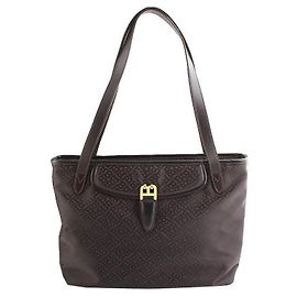 Bally Bolsa de ombro em tecido logo marrom escuro Marrom