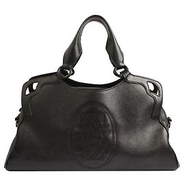 Cartier Schwarze Marcello Leder-Tote Schwarz