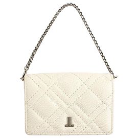 Lanvin White Quilted Stitch Chain Card Holder White