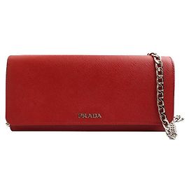 Prada Bolsa transversal e clutch Saffiano prateada Prata