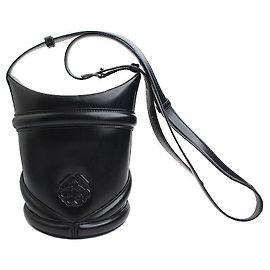 Borsa a secchiello in pelle nera Alexander McQueen Nero