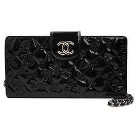 Chanel Mini borsa a tracolla iconica in vernice nera Nero