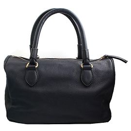 Escada Charcoal Gray Leather Tote Bag Brown